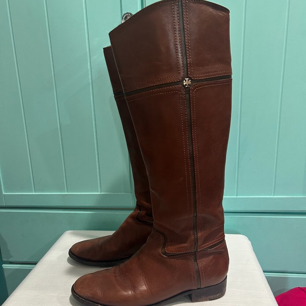 EUC TORY BURCH Womens knee high boots Juliet leather sz 8M